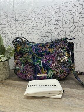 Brahmin Floral Textured Crossbody Bag - Multicolor